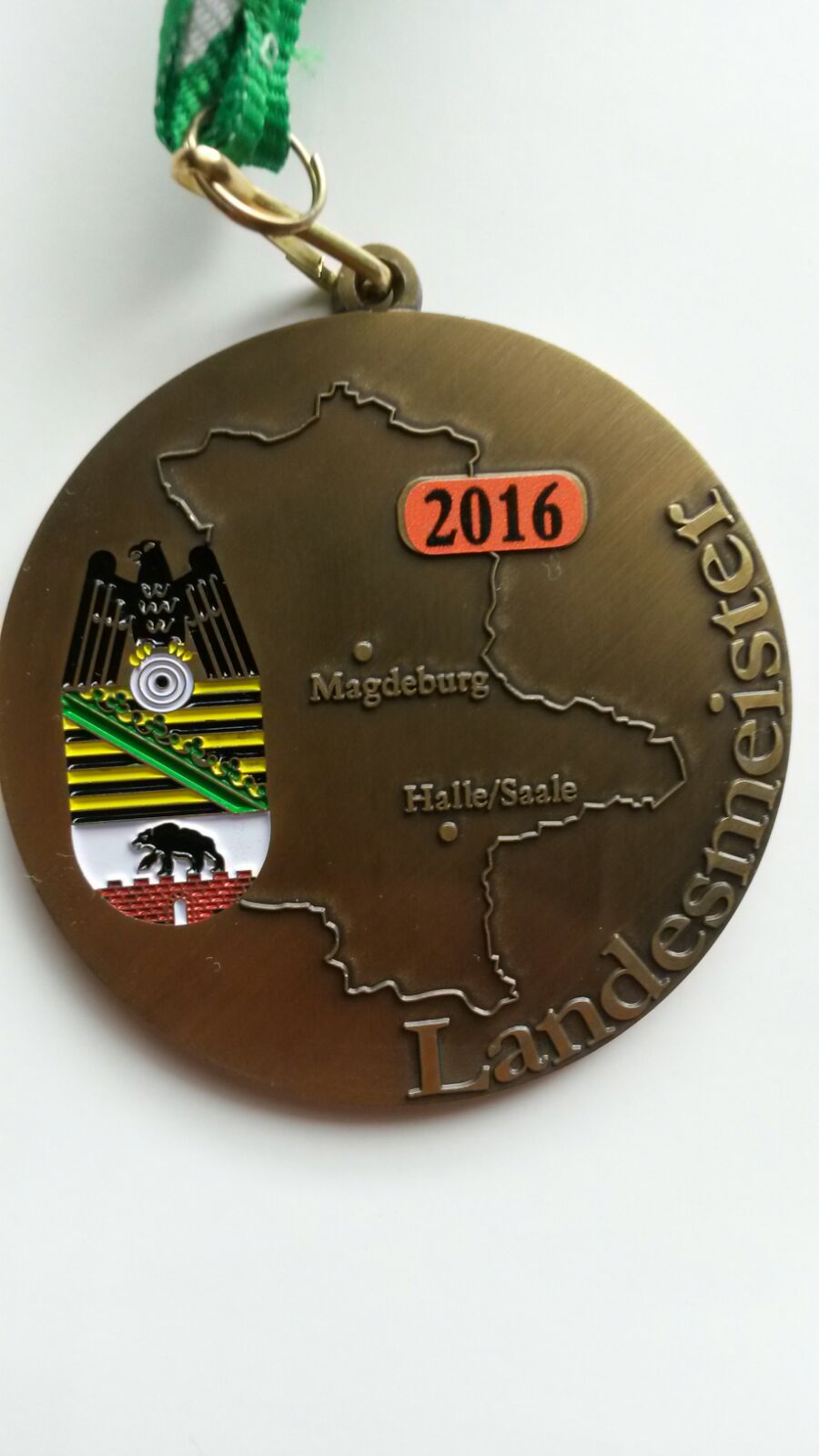 Die Medaille des Landesmeisters 2016 im Trap